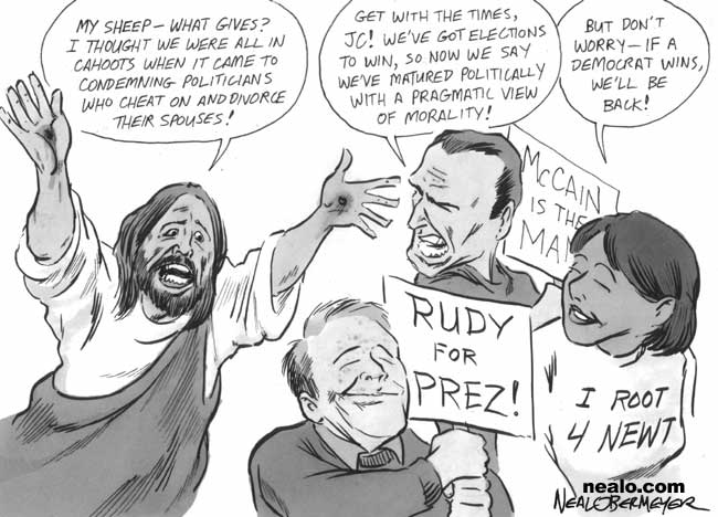 jesus rudy giuliani john mccain newt gingrich morality divorce marriage