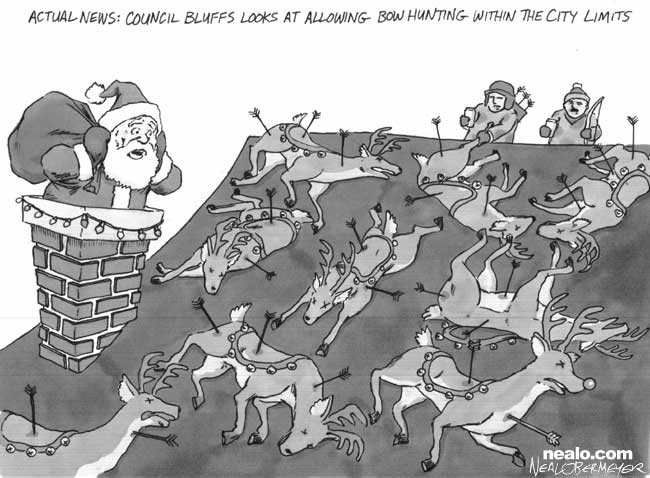 reindeer santa claus christmas council bluffs deer hunting